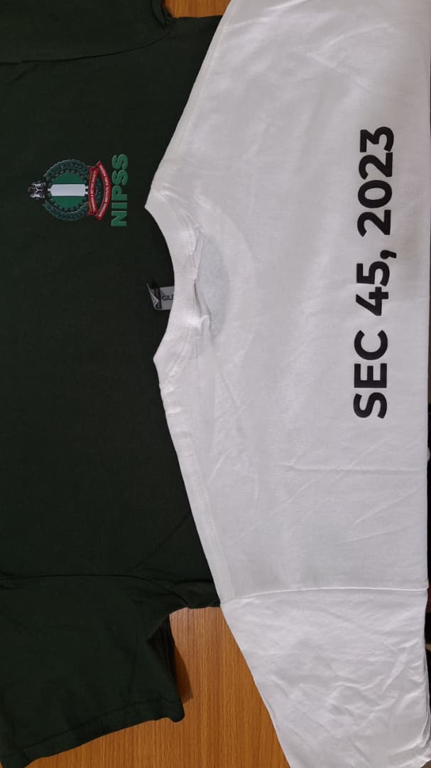 Completed NIPSS SEC 45 T-shirt order